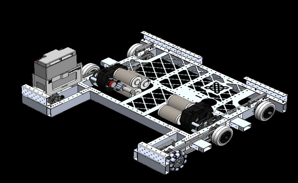 CAD model of Oscar's drivetrain