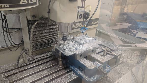 Manufacturing our first custom gearbox plates on the mill
