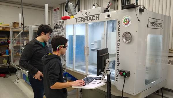 A Celt-X student running the Tormach mill