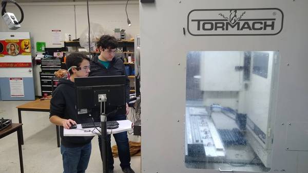 One of our students running the Tormach mill