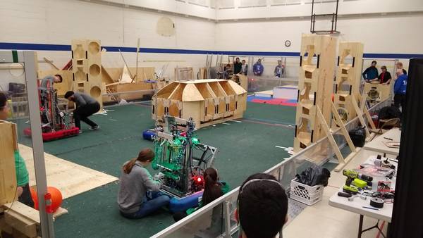 Practicing with some visiting teams at the Robodrome