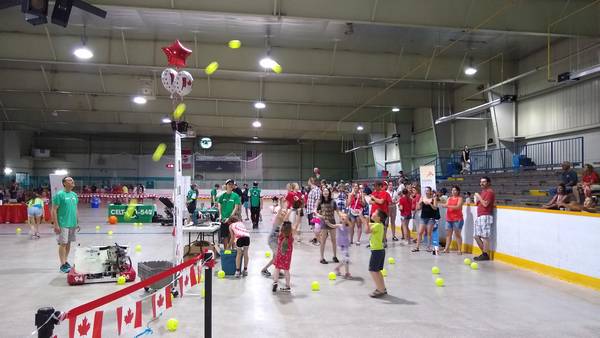 Demoing our 2017 robot, Oscar, at the ArcelorMittal Canada Day Picnic